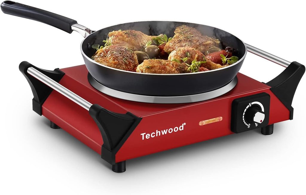 Red 1500W Countertop Single Burner Hot Plate X3686
