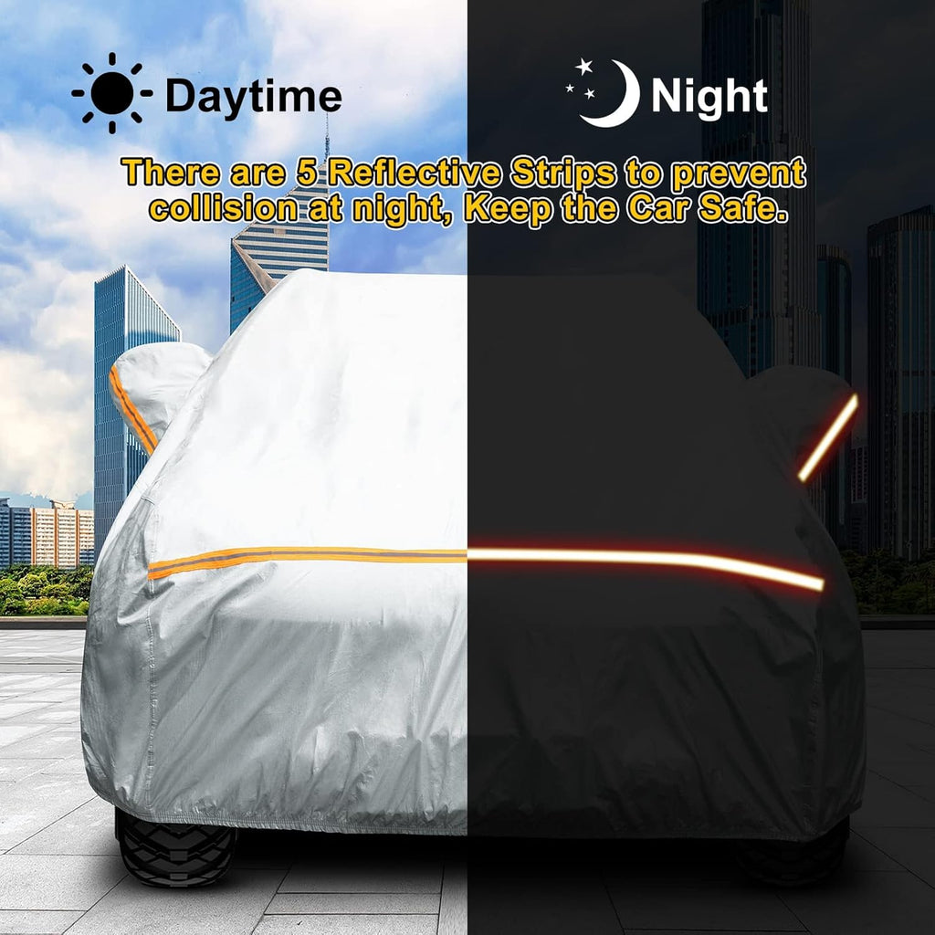 6 Layers Waterproof All Weather Car Cover with Zipper Door R3829