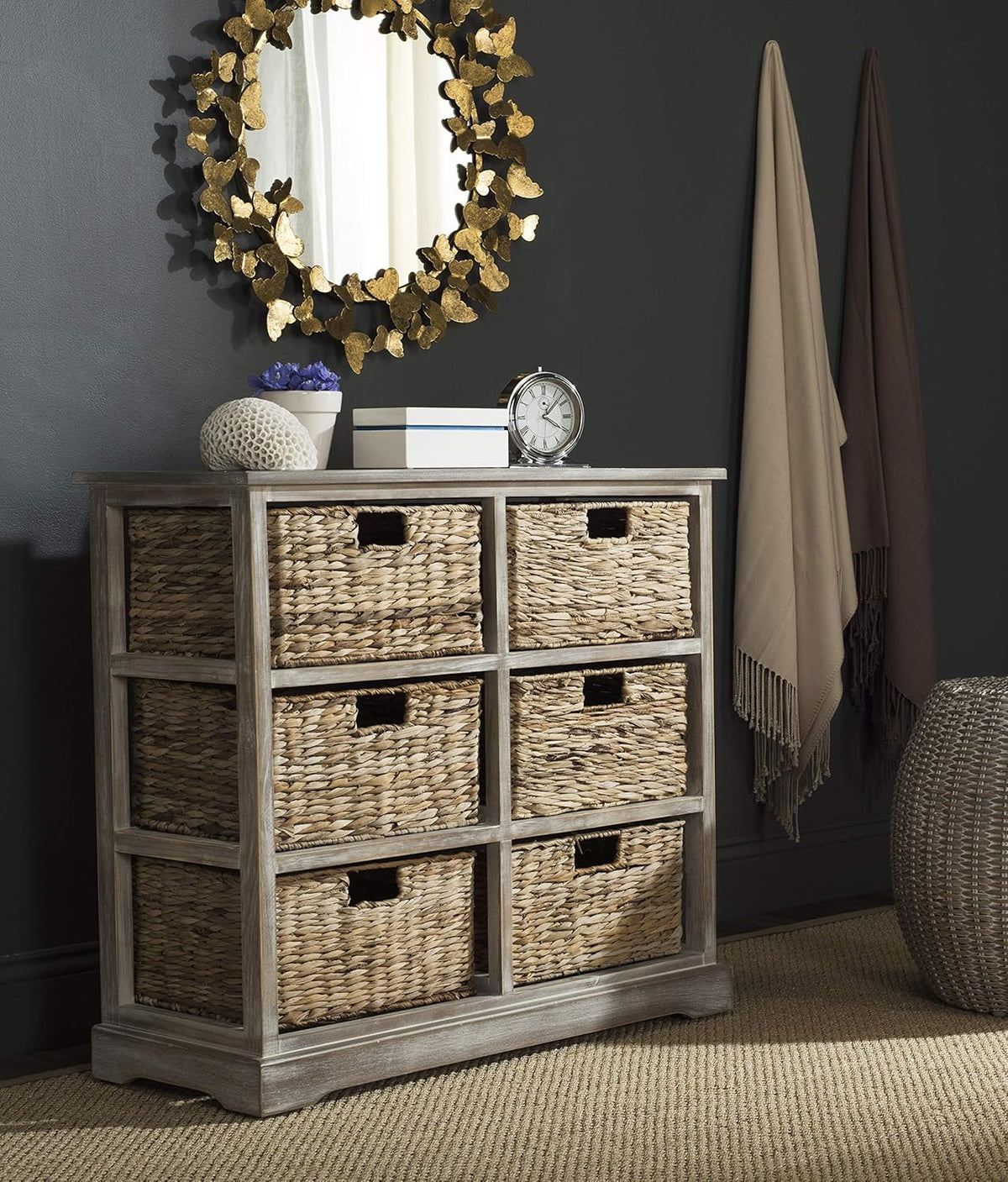 Wicker Basket Storage Chest J271
