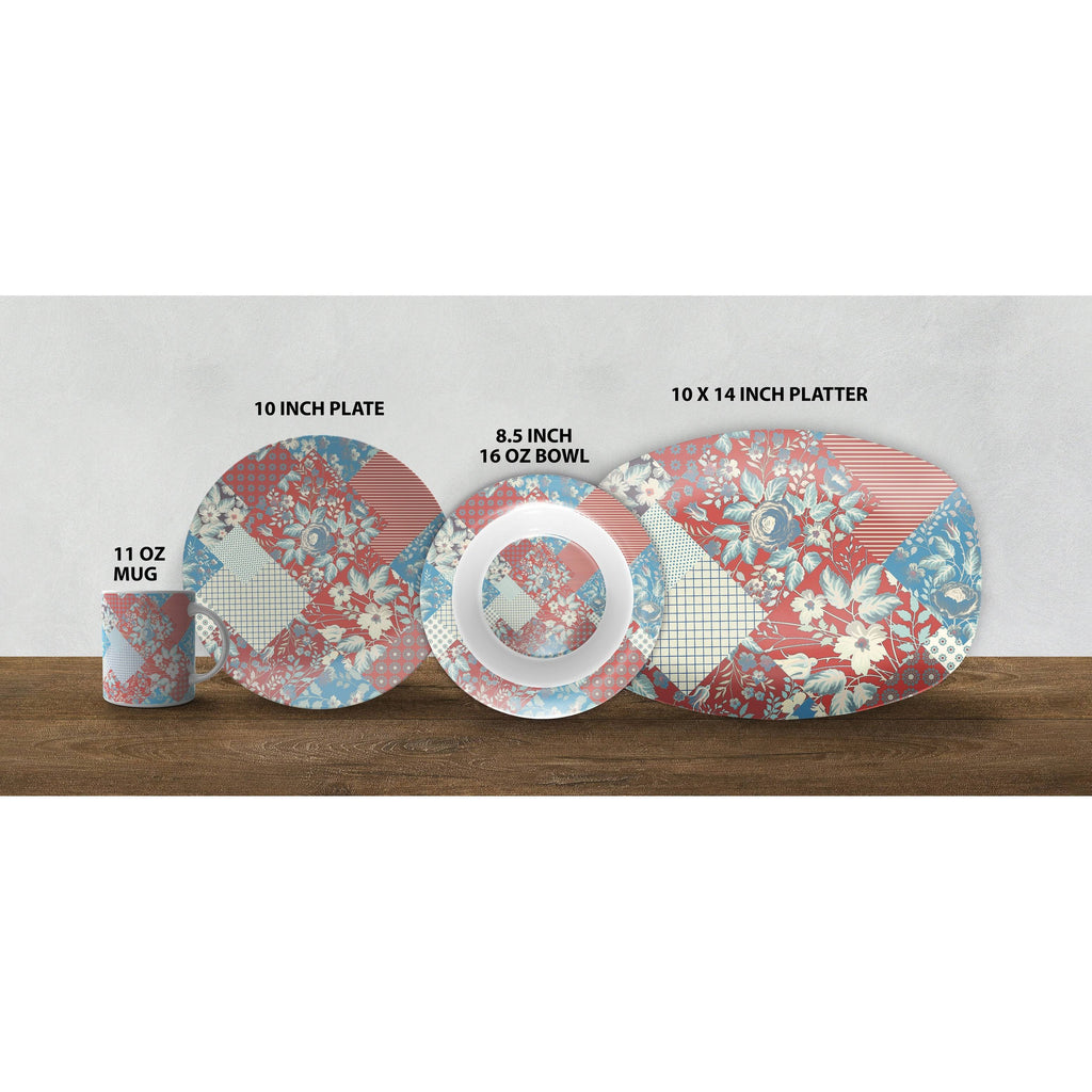 Peach Cream Black 10x22 Microwave Safe Dinner Set R510524