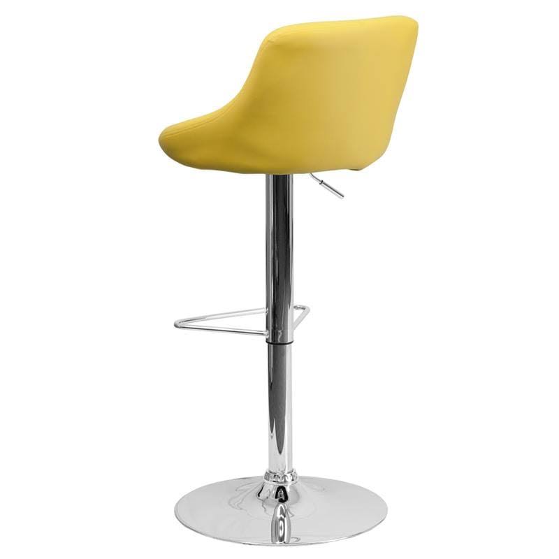 Red Vinyl Bucket Seat Adjustable Height Barstool with Chrome Base A328543