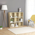 White and Sonoma Oak Chipboard Book Cabinet S51837