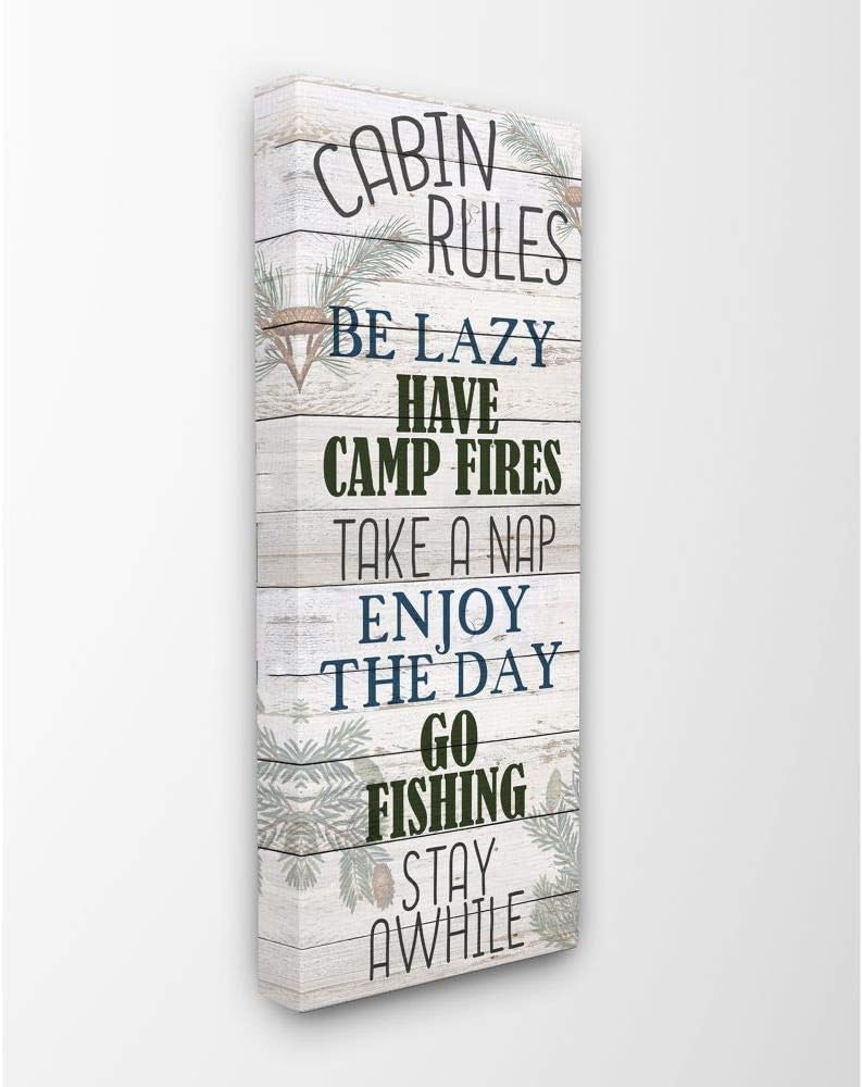 Cabin Rules Country Landscape Wall Plaque, 7 x 17, Multi-Color, Pack of 2 K370924