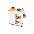 White Kitchen Cart with Butcher Block Q566709