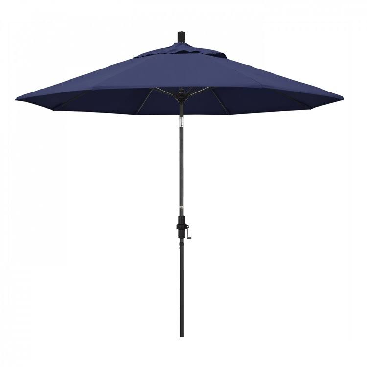 9' Patio Umbrella with Black Aluminum Pole Fiberglass Ribs Q22326