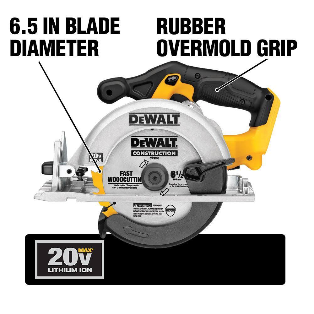 20-Volt 6-1/2 in. Max Lithium Ion Cordless Circular Saw W63528