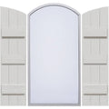 Rustic Faux Wood Shutters with Elliptical Arch Top C23040