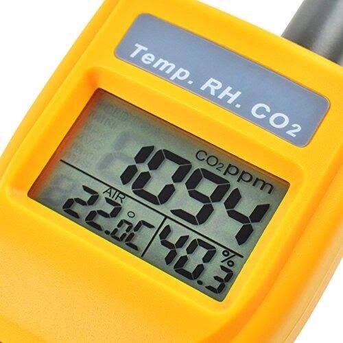 Yellow Digital Carbon Dioxide Temperature Humidity NDIR Sensor Tester P256803