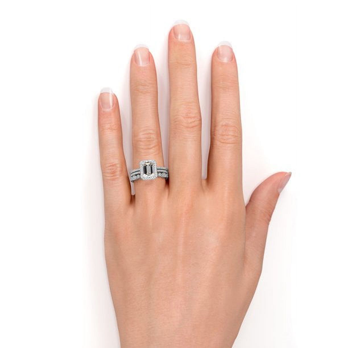 14K White Gold Trio Set Band Ring P904