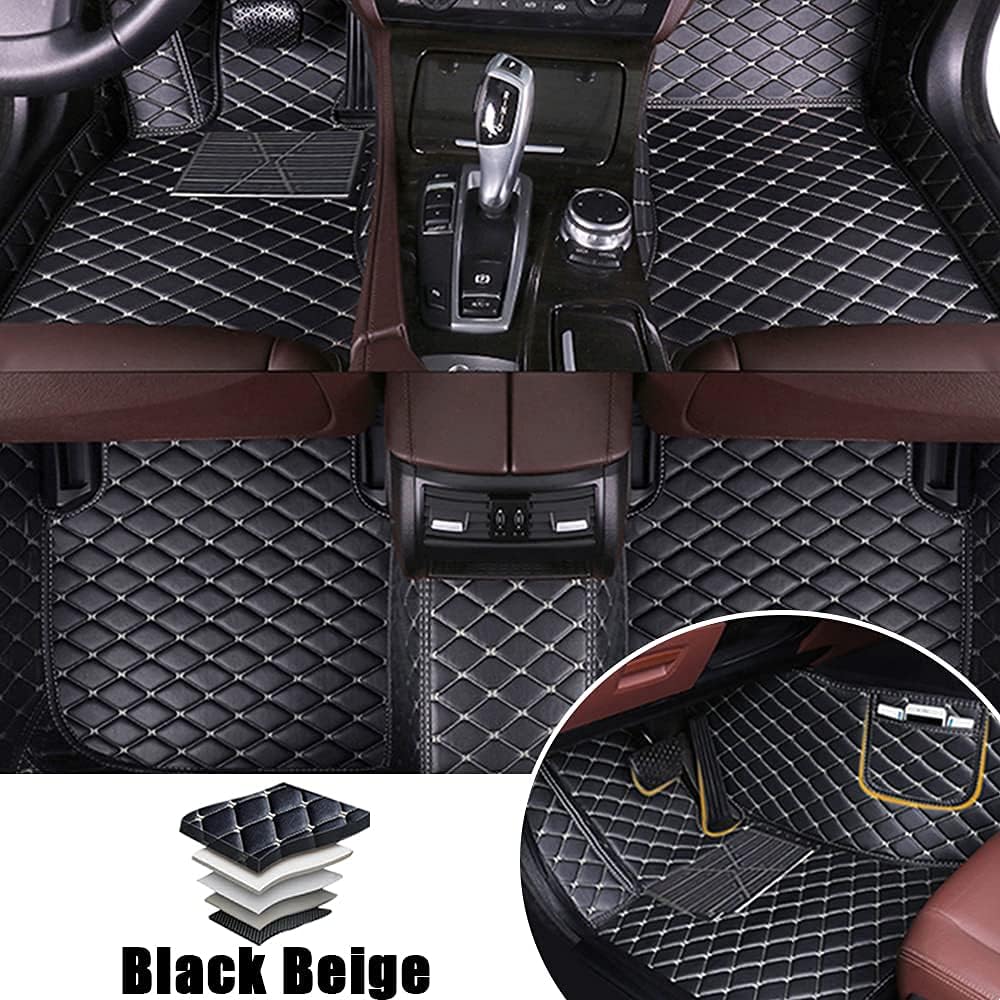 Blue Leather Car Floor Mats for VNL 670 Front & Rear Full Coverage Liner/Set I5965