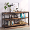 Rustic Industrial 55 Inch Sofa Table with Shelves V1535