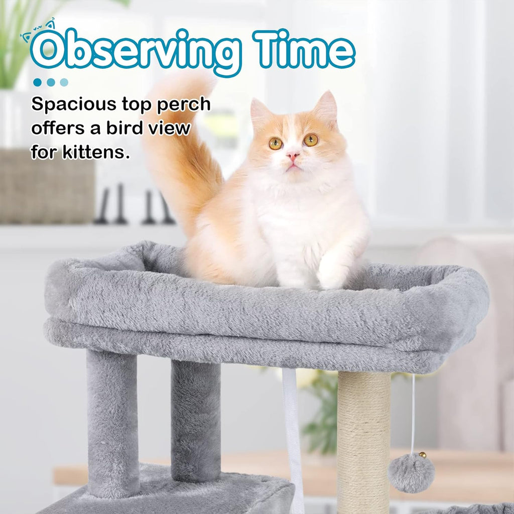 Cat Tree with Adjustable Base, Multi-Level Cat Furniture, Pack of 2 D852