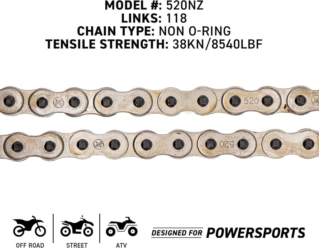 520NZ Standard Drive Sprocket Chain Combo 118 Links Q368572