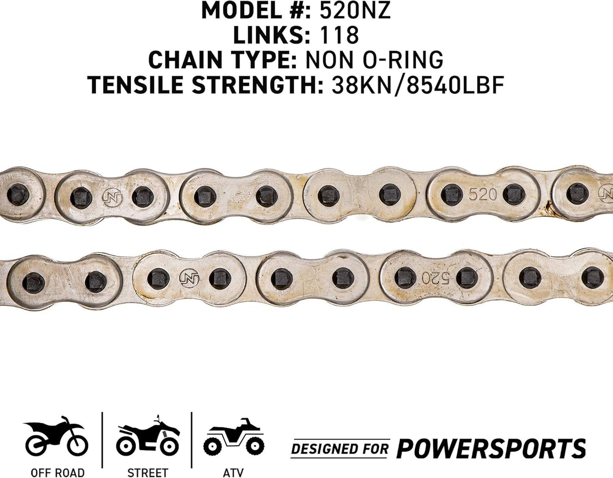520NZ Standard Drive Sprocket Chain Combo 118 Links Q368572