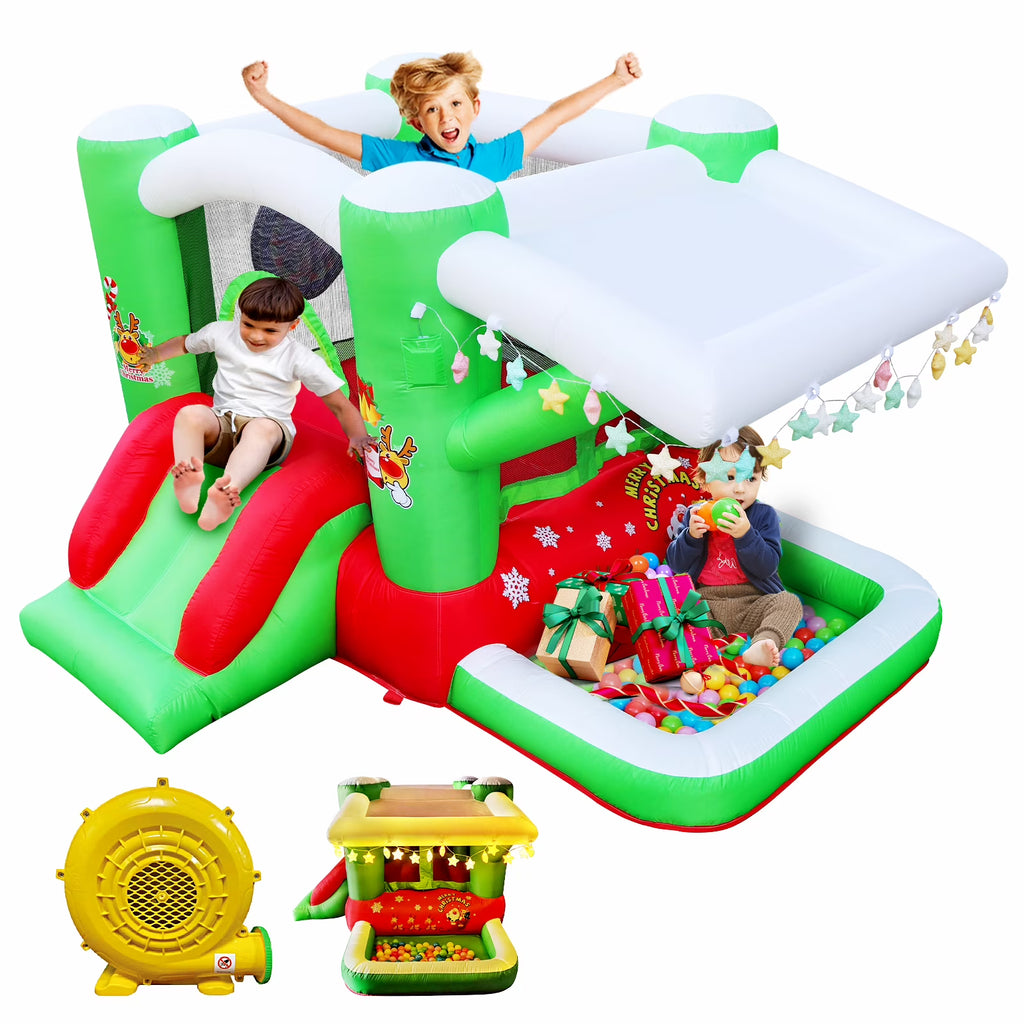 Inflatable Bouncy Castle with Blower, 80" x 91" Play Area, 55" Tall J351144