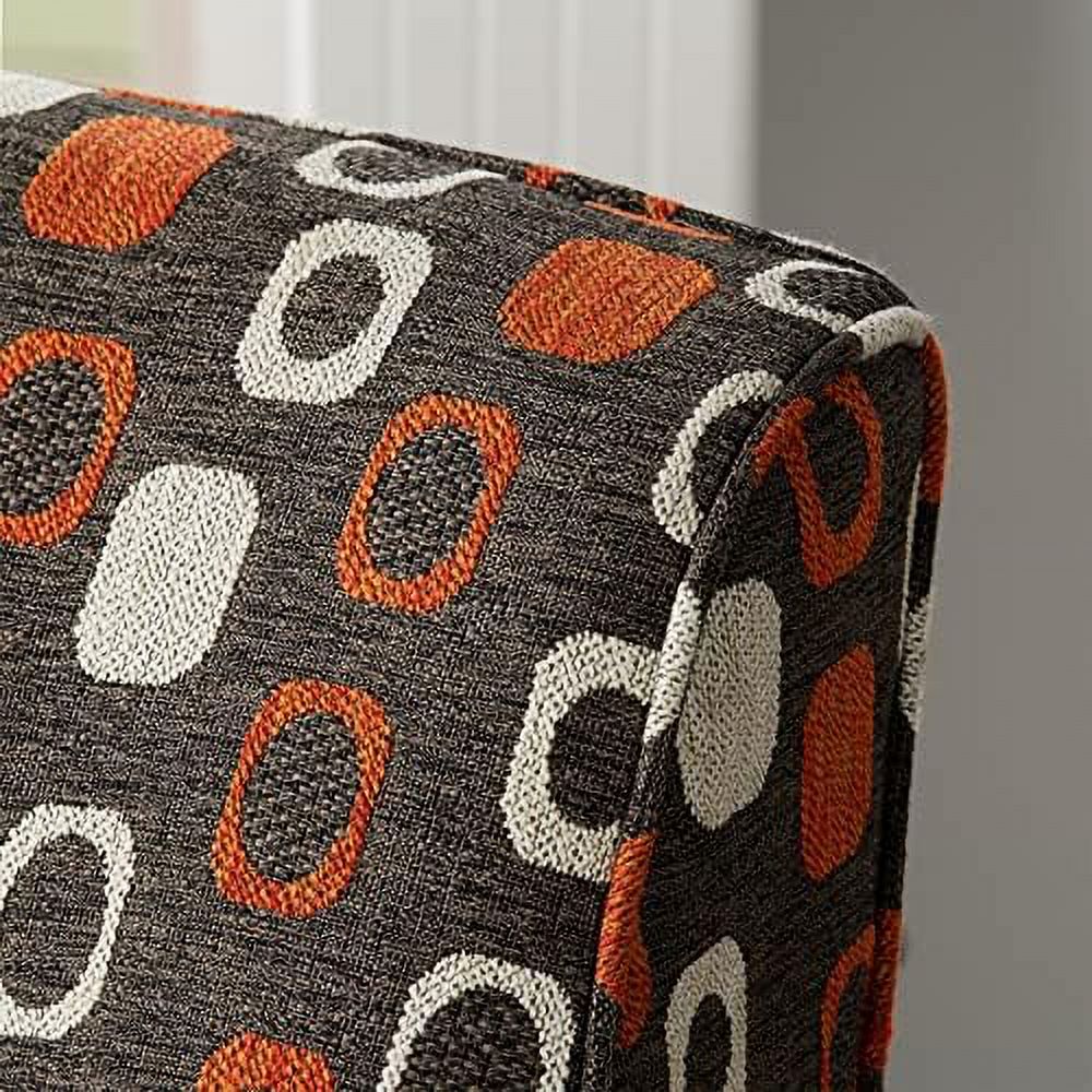 Grey Pattern Linen Fabric Accent Chair I786