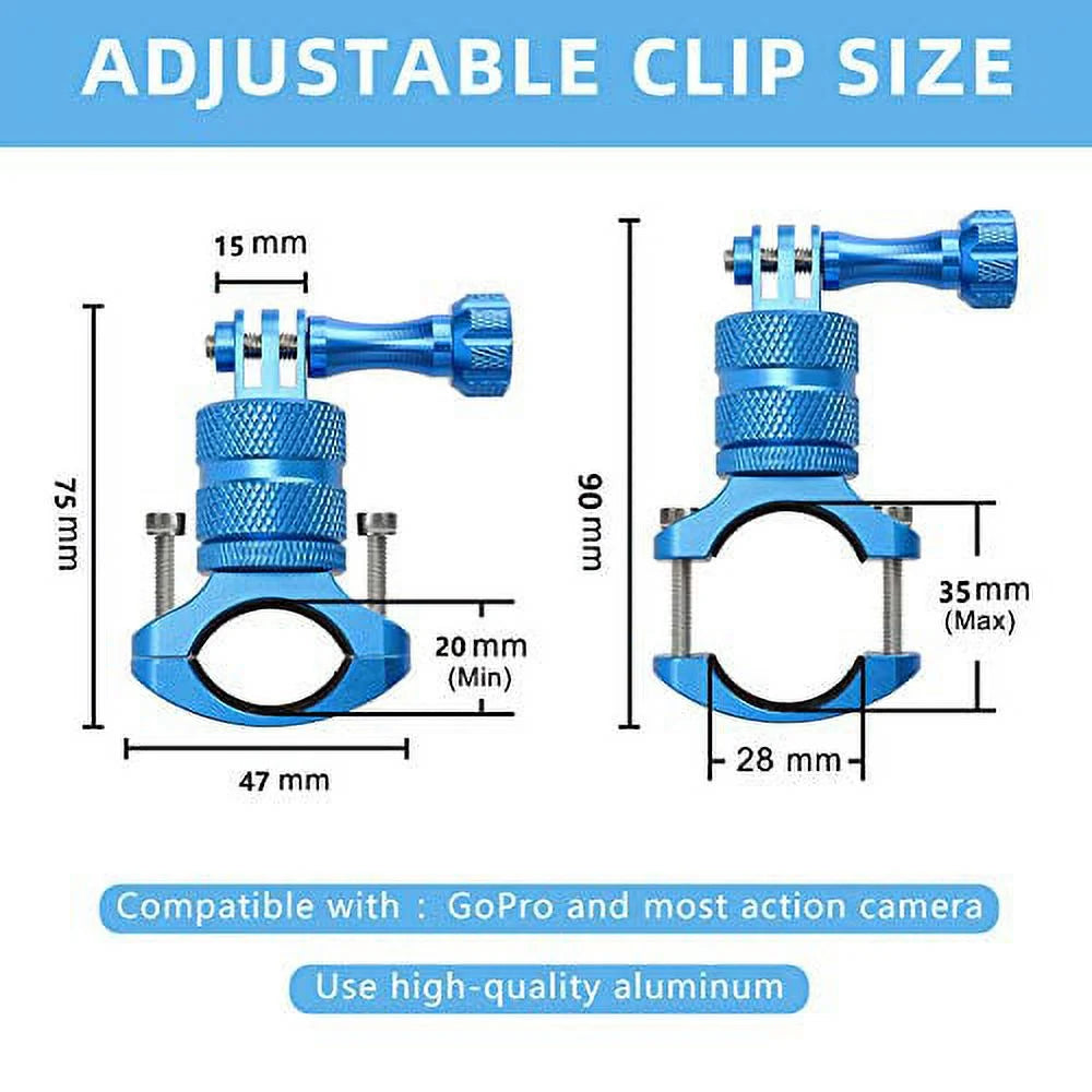 Blue 360 Degree Rotation Aluminium Mountain Bike Handlebar Mount for Action Camera Y2036