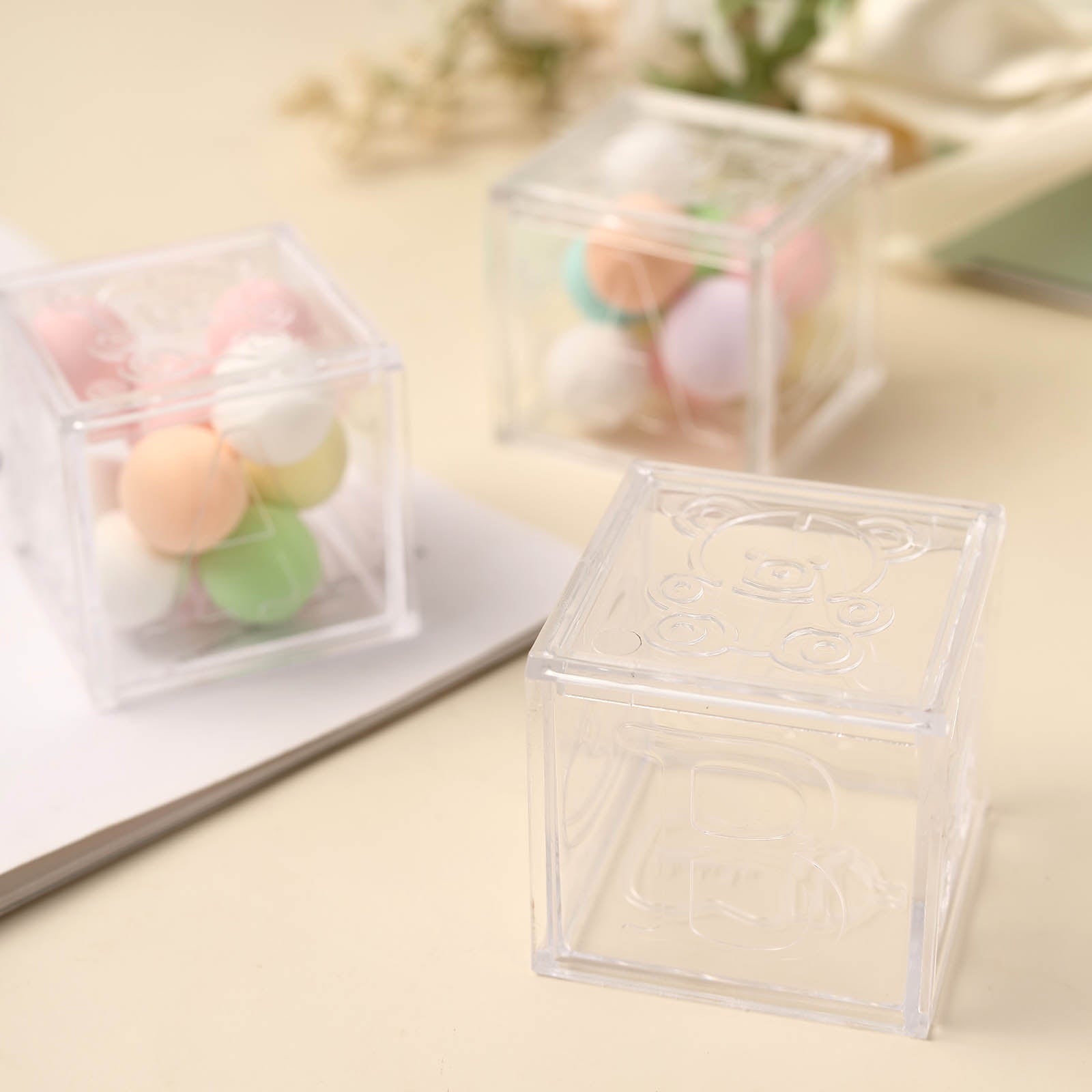 2" Clear Fillable Baby Blocks - 12/pk Q296