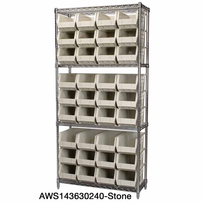 Blue Wire Shelving with 36 Bins K590815