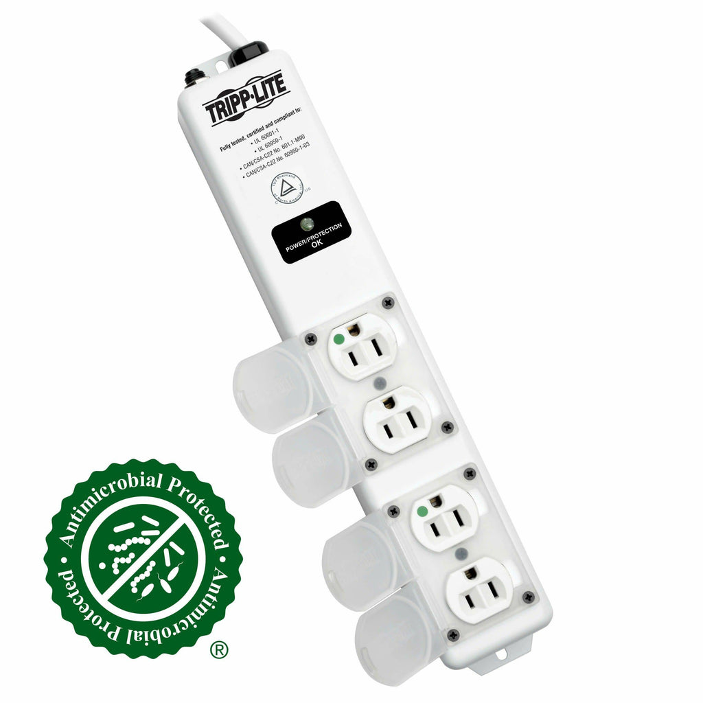 Metal 4 Outlet Surge Protector Power Strip J5528