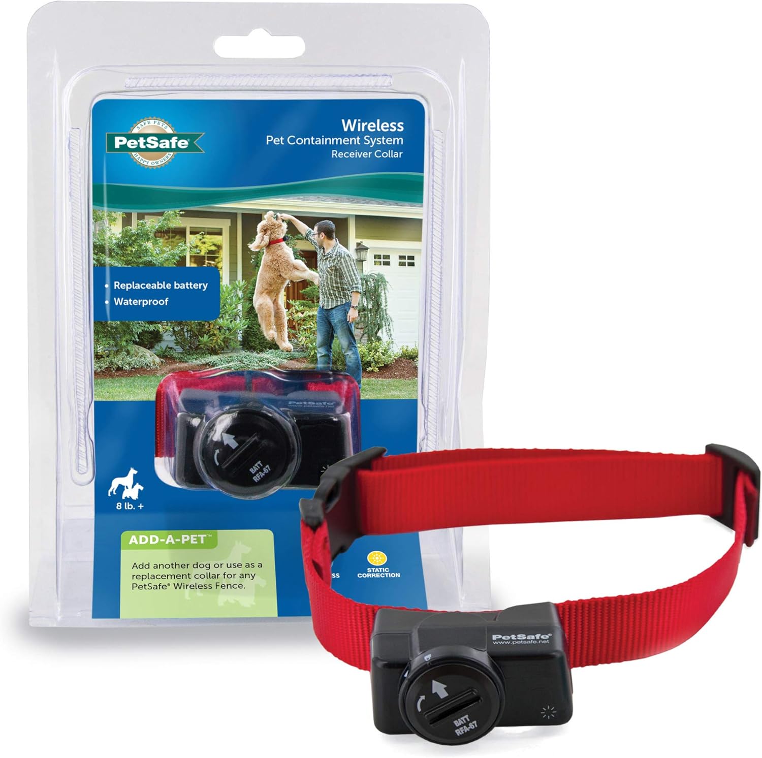 Wireless Pet Containment System, Covers up to 1/2 Acre, Waterproof Receiver with Tone / Static Correction V34929
