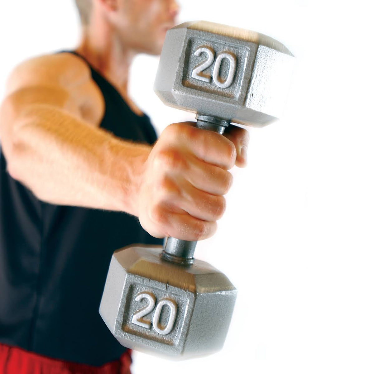 120-Pound Solid Cast Iron Hex Dumbbell B666101
