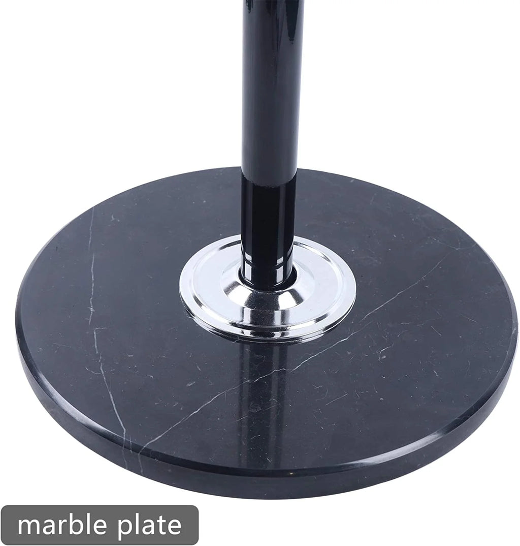 Black Metal Coat Tree with 16 Hooks and Marble Base O950071