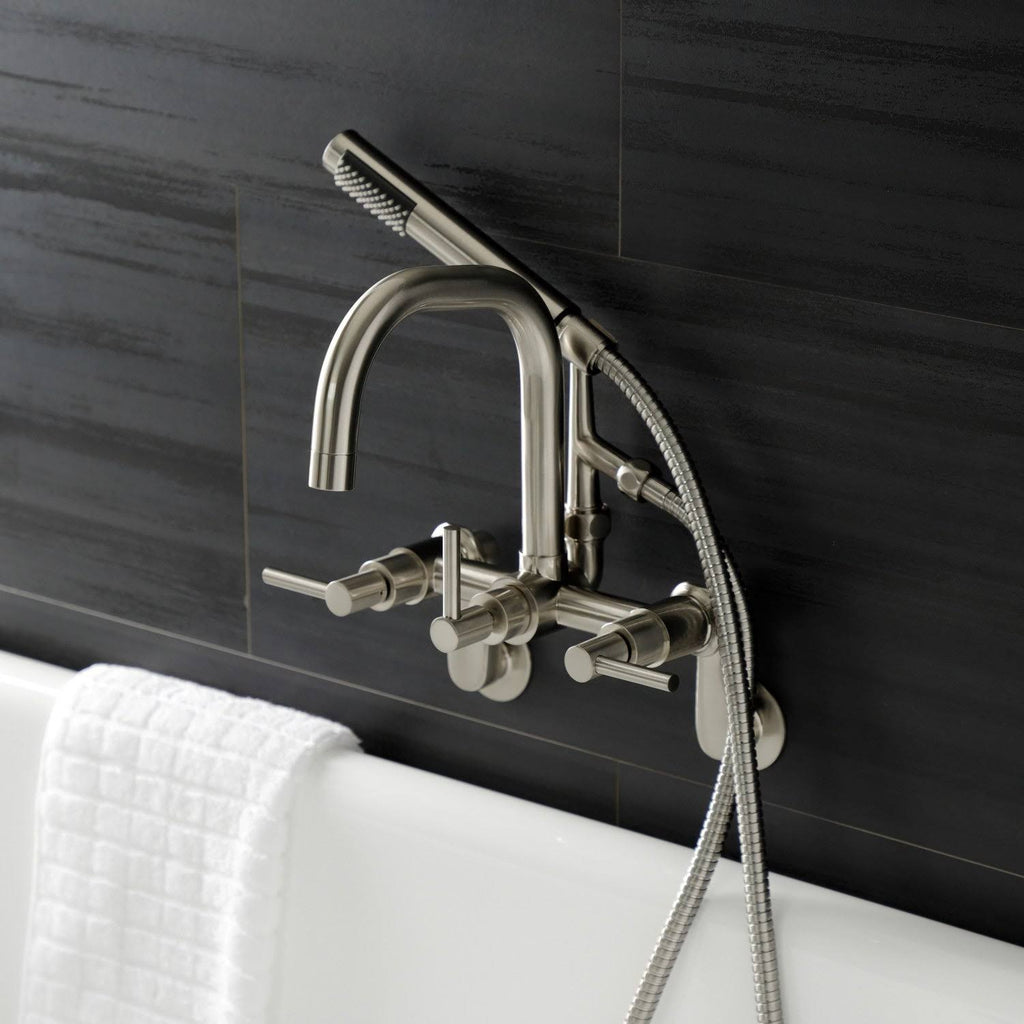Brushed Nickel Wall Mount Clawfoot Tub Faucet P116952