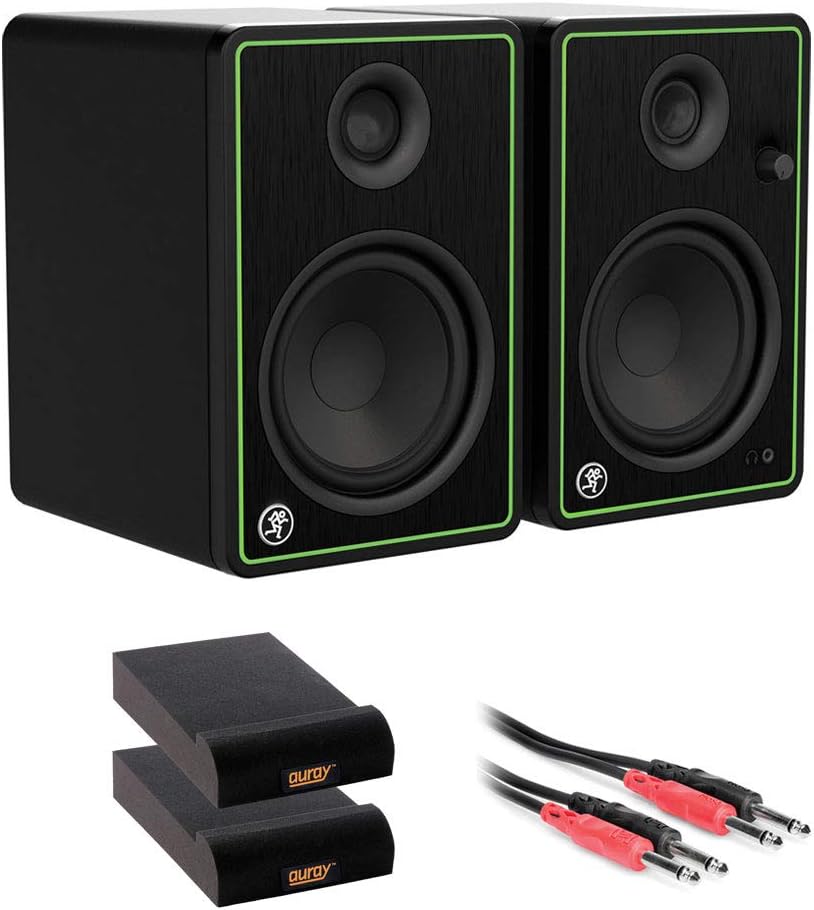 5 Studio Monitors (Pair) with Isolation Pad & Cable Bundle R1083