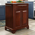 Vintage Mahogany Kitchen Cart with Stainless Steel Top U6662