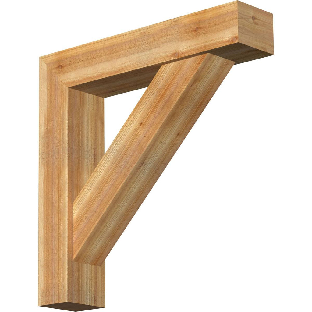 Traditional Block Rough Sawn Bracket with Offset Brace E3290