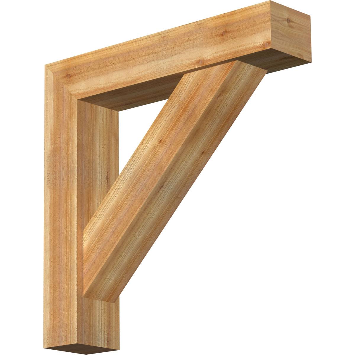 Traditional Block Rough Sawn Bracket with Offset Brace E3290