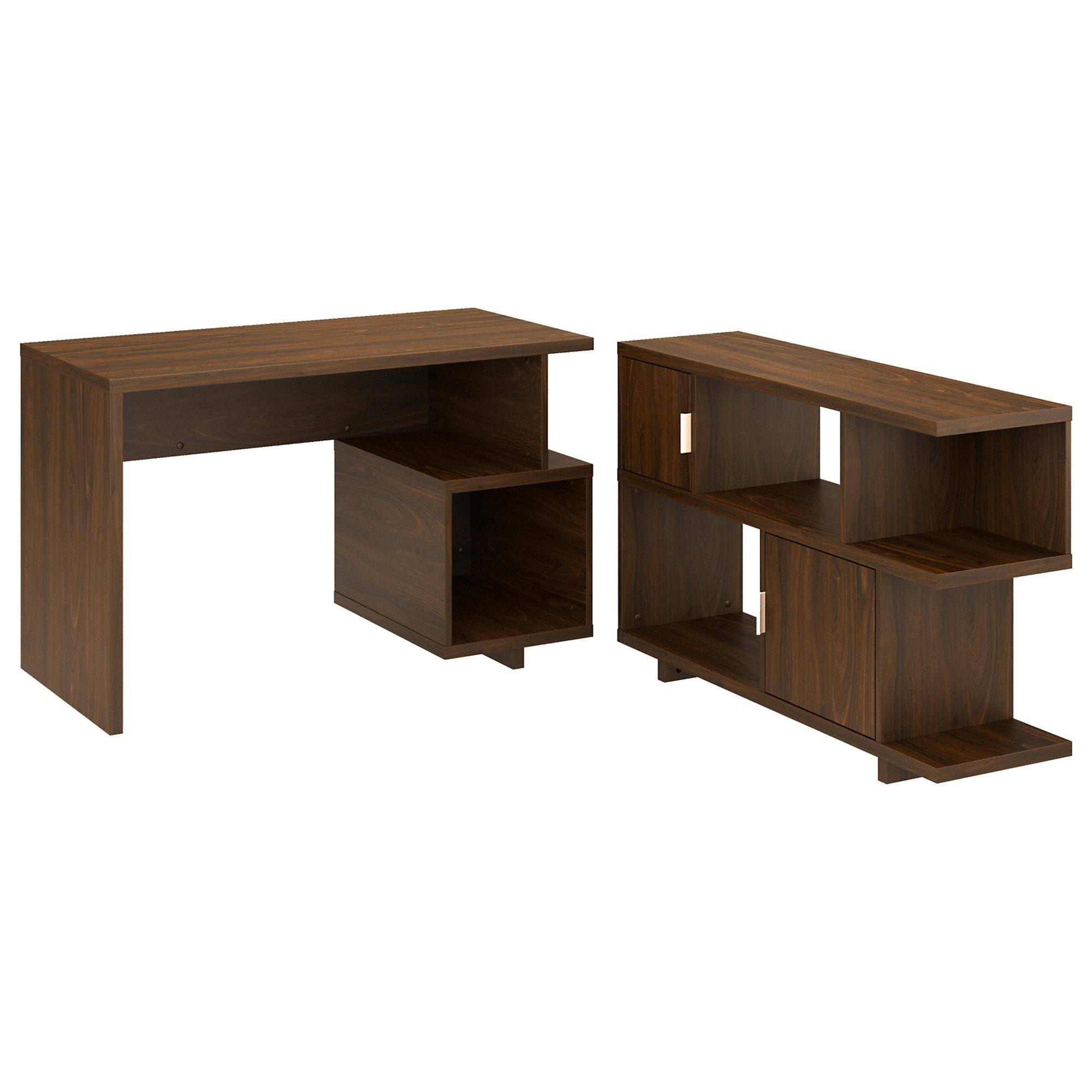 48W Writing Desk with Low Bookcase P89061