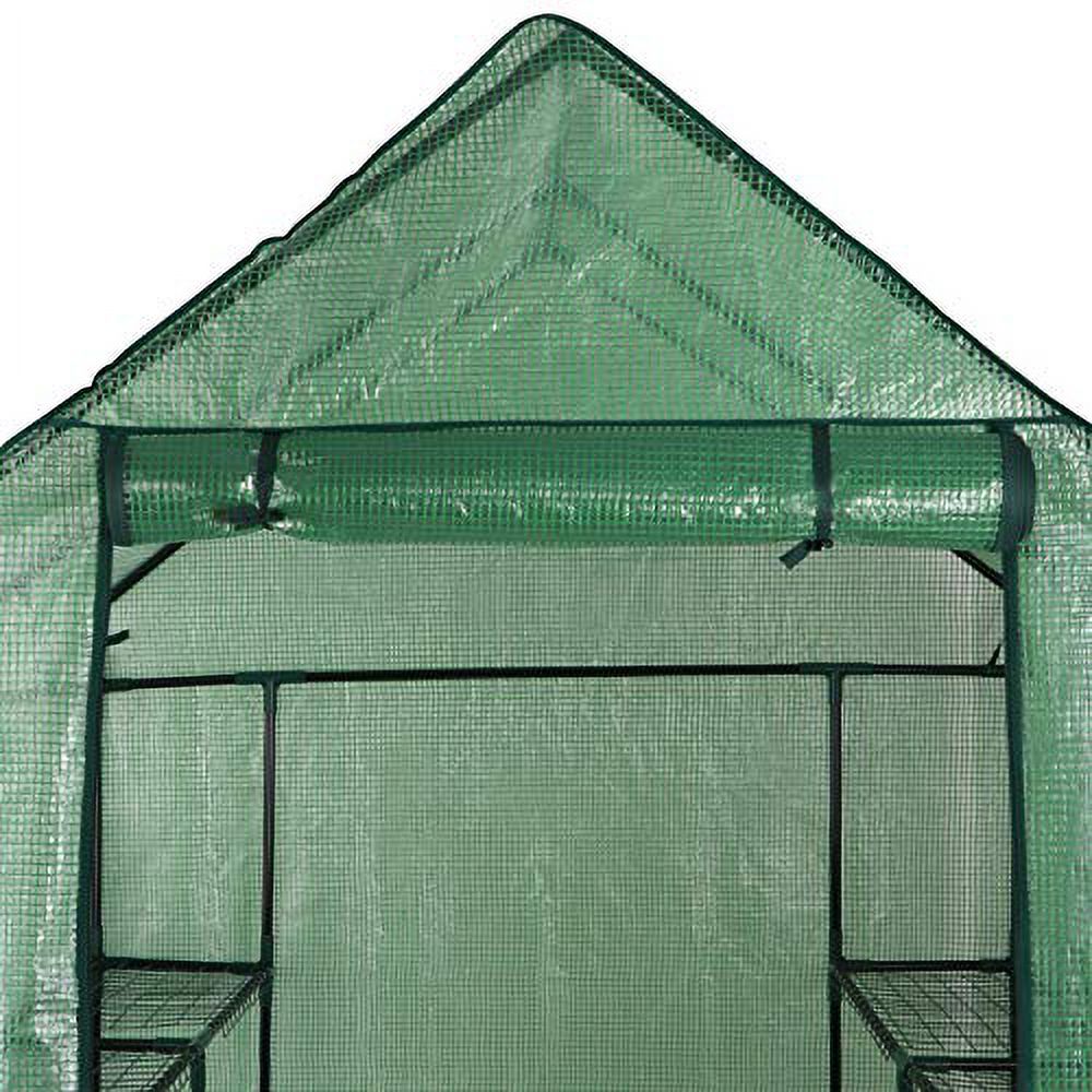 Walk-in Greenhouse with PE Cover and Zipper Door (8 Shelves) E733