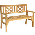 Patio Foldable Bench with Curved Backrest and Armrest W395