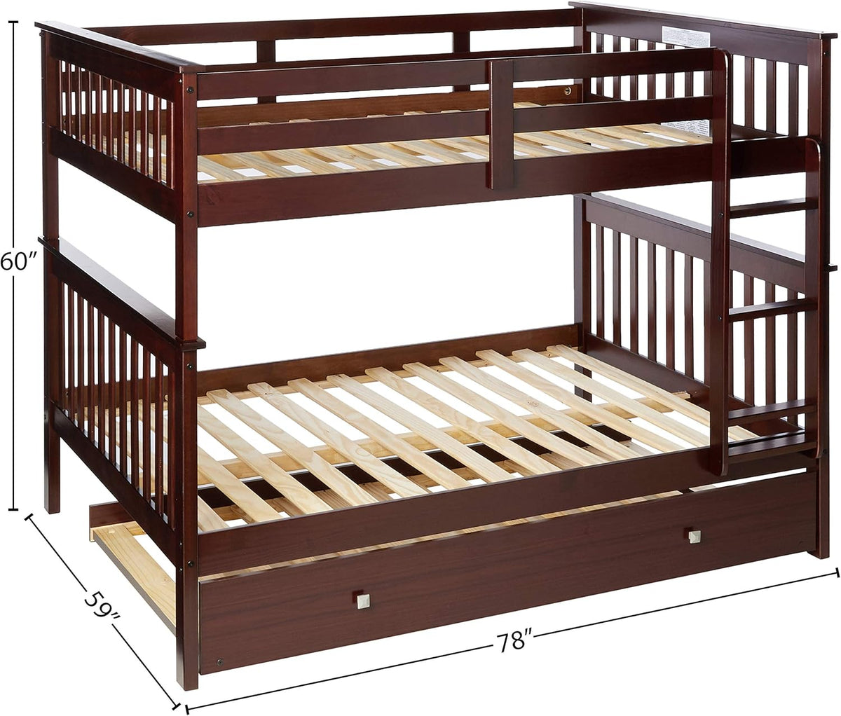 Dark Cappuccino Full/Full/Twin Bunk Bed with Trundle Z87202